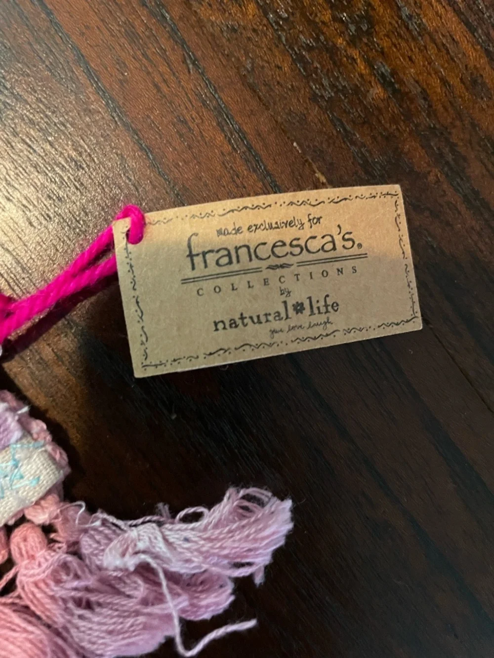 Natural Life Embroidered Linen Hand Towel
